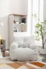 Soft Cotton Linen Fabric Bean Bag Chair Filled With Memory Sponge,Ivory
