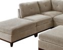 Camel Chenille Fabric Modular Sectional 7pc Set Living Room Furniture L-Sectional Couch 2x Corner Wedge 3x Armless Chairs and 2x Ottomans Tufted Back