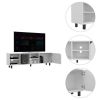Valdivia Tv Stand for TV¬¥s up 70"; Four Open Shelves; Five Legs -White