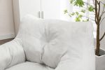 Soft Cotton Linen Fabric Bean Bag Chair Filled With Memory Sponge,Ivory
