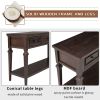 TREXM Classic Retro Style Console Table with Three Top Drawers and Open Style Bottom Shelf, Easy Assembly (Espresso)
