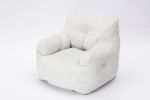 Soft Cotton Linen Fabric Bean Bag Chair Filled With Memory Sponge,Ivory