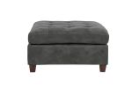 Living Room Furniture Antique Grey Modular Sectional 6pc Set Breathable Leatherette Tufted Couch 3x Corner Wedge 2x Armless Chairs and 1x Ottoman