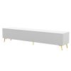 U-Can Modern TV Stand with 5 Champagne legs - Durable, stylish, spacious, versatile storage TVS up to 77" (White)