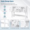 TREXM Cambridge Series Ample Storage Vintage Console Table with Four Small Drawers and Bottom Shelf for Living Rooms, Entrances and Kitchens (White, O