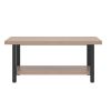 Modern furniture luxury simple style rectangular double-layer tea table wood steel light brown