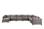 Madison Light Gray Fabric 8 Piece Modular Sectional Sofa Chaise