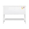 TREXM Cambridge Series Ample Storage Vintage Console Table with Four Small Drawers and Bottom Shelf for Living Rooms, Entrances and Kitchens (White, O