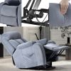 Lift Chair Recliner for Elderly Power Remote Control Recliner Sofa Relax Soft Chair Anti-skid Australia Cashmere Fabric Furniture Living Room Dusty Bl