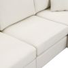 [VIDEO provided][New]89.8*60.2" Modern Sectional Sofa,5-Seat Modular Couch Set with Convertible Ottoman,L-Shape Linen Fabric Corner Couch Set with 2 P