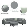 [VIDEO provided] 112*87" Sectional Sofa Couches Living Room Sets, 7 Seats Modular Sectional Sofa with Ottoman, L Shape Fabric Sofa Corner Couch Set wi