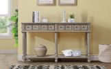 Retro Console Table Entryway Table 58" Long Sofa Table with 2 Drawers in Same Size and Bottom Shelf for Storage (Rustic )