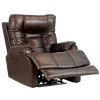 Leather Gel Zero Gravity Brown 37.5'' Width Power Recliner with Power Headrest