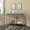 Retro Console Table Entryway Table 58" Long Sofa Table with 2 Drawers in Same Size and Bottom Shelf for Storage (Rustic )