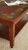 Classic Coffee Table with Bottom Shelf - Antique Focal Point - Wooden Construction, Brown Finish, Mobility