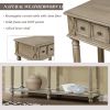 Retro Console Table Entryway Table 58" Long Sofa Table with 2 Drawers in Same Size and Bottom Shelf for Storage (Rustic )