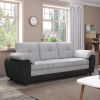81.9‚Ä≥ Large size Three Seat Sofa,Modern Upholstered,Black leather paired with light gray velvet