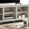 Benito Dusty Gray 70" Wide TV Stand with Open Shelves and Cable Management