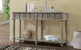 Retro Console Table Entryway Table 58" Long Sofa Table with 2 Drawers in Same Size and Bottom Shelf for Storage (Rustic )