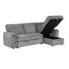 U_STYLE Upholstery Sleeper Sectional Sofa with Storage Bags and 2 cup holders on Arms