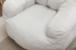 Soft Cotton Linen Fabric Bean Bag Chair Filled With Memory Sponge,Ivory