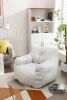 Soft Cotton Linen Fabric Bean Bag Chair Filled With Memory Sponge,Ivory