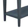 TREXM Classic Retro Style Console Table with Three Top Drawers and Open Style Bottom Shelf, Easy Assembly (Navy)