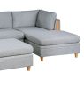 Living Room Furniture 5pc Modular Sofa Set Light Grey Dorris Fabric Couch 2x Corner Wedges 1x Armless Chair And 2x Ottoman