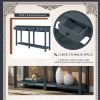 TREXM Rustic Brushed Texture Entryway Table Console Table with Drawer and Bottom Shelf for Living Room (Antique Navy)