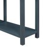 TREXM Rustic Brushed Texture Entryway Table Console Table with Drawer and Bottom Shelf for Living Room (Antique Navy)