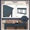 TREXM Rustic Brushed Texture Entryway Table Console Table with Drawer and Bottom Shelf for Living Room (Antique Navy)