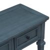 TREXM Classic Retro Style Console Table with Three Top Drawers and Open Style Bottom Shelf, Easy Assembly (Navy)