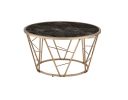 Cicatrix Coffee Table; Faux Black Marble Glass & Champagne Finish YJ