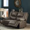 Harumi Loveseat (Power Motion); Gray Leather-Aire