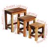 Nesting Table Set 3 Pieces Vintage Reclaimed Wood