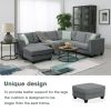 [VIDEO provided] 112*87" Sectional Sofa Couches Living Room Sets 7 Seats Modular Sectional Sofa with Ottoman L Shape Fabric Sofa Corner Couch Set with