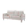 Living Room Upholstered Sofa with high-tech Fabric Surface/ Chesterfield Tufted Fabric Sofa Couch, Large-White