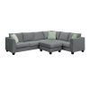 [VIDEO provided] 112*87" Sectional Sofa Couches Living Room Sets, 7 Seats Modular Sectional Sofa with Ottoman, L Shape Fabric Sofa Corner Couch Set wi