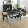 Rectangular MDF Dining Table Mid Century Modern for Dining Room Balcony Cafe Bar Conference Matt black