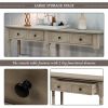 TREXM Console Table Sofa Table Easy Assembly with Two Storage Drawers and Bottom Shelf for Living Room, Entryway (Grey Wash)