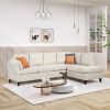 97.2" Modern Linen Fabric Sofa, L-Shape Couch with Chaise Lounge,Sectional Sofa with one Lumbar Pad,Beige