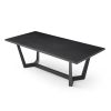 Rectangular MDF Dining Table Mid Century Modern for Dining Room Balcony Cafe Bar Conference Matt black