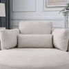 [Video] Welike Swivel Accent Barrel Modern Sofa Lounge Club Big Round Chair with Storage Ottoman Linen Fabric for Living Room Hotel with Pillows . *2P