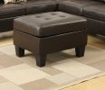 Modular Sectional w Ottoman Espresso Faux Leather 4pcs Sectional Sofa LAF And RAF Loveseat Corner Wedge Ottoman Tufted Cushion Couch