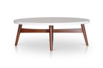 Mid-Century Modern Cocktail Table - Natural Cherry Legs, White Silverstone¬Æ Tops - Contemporary Simplicity with Classic Design