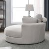 [Video] Welike Swivel Accent Barrel Modern Sofa Lounge Club Big Round Chair with Storage Ottoman Linen Fabric for Living Room Hotel with Pillows . *2P
