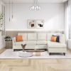 97.2" Modern Linen Fabric Sofa, L-Shape Couch with Chaise Lounge,Sectional Sofa with one Lumbar Pad,Beige