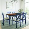 Lafayette Medium Brown and Navy Blue Wood Dining Table