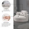 [Video] Welike Swivel Accent Barrel Modern Sofa Lounge Club Big Round Chair with Storage Ottoman Linen Fabric for Living Room Hotel with Pillows . *2P