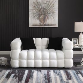 62.2length ,35.83" deepth ,human body structure for USA people, marshmallow sofa,boucle sofa ,White color,3 seater (Color: White)